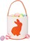 Easter Bunny Ear Bag & Basket, Dual Layer Canvas Bag for Easter Egg Hunt Basket